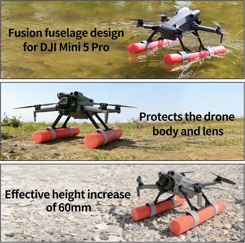 Floating Landing Gear for DJI Mini 5 Pro Water Training Landing Skid Drone Buoyancy Rod Support Stand Expansion Kit Compatible with DJI Mini 5 Pro Accessories in Saudi Arabia