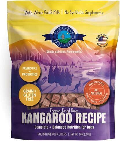 Shepherd Boy Farms Freeze Dried Dog Food (Chicken Recipe) Raw Food for Dogs, All Natural Raw Dog Food, 14 oz Bag Freeze-Dried Dog Food, Made in USA, High in Protein, Essential Nutrition of Raw Food in Kuwait