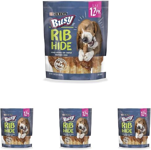 Purina Busy Small/Medium Breed Rawhide Dog Treat, Rib Hide, 12 ct. Pouch in Saudi Arabia
