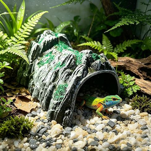 Hideout Simulated Rock cave,Evacuation Point,Reptile Hide Reptile Hides,Reptile pet Tortoise Lizard Landscaping for Climbing Pet Box,Caves Tank Accessories Decorations Habitat Décor (M) in Kuwait