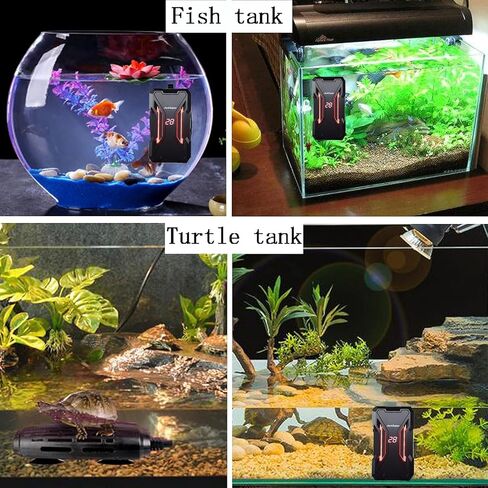Aquarium Heater 75W 200W Fish Tank Submersible Heater Turtle Heat Rod with Temperature Display External Temperature Controller for Betta Frogs Newts Turtles (75W with LED Display) in Saudi Arabia