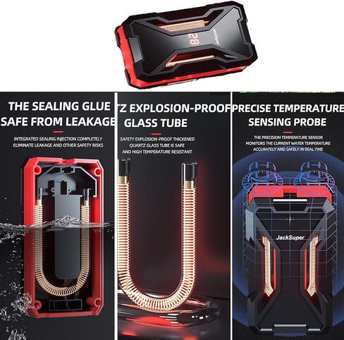 Aquarium Heater 75W 200W Fish Tank Submersible Heater Turtle Heat Rod with Temperature Display External Temperature Controller for Betta Frogs Newts Turtles (75W with LED Display) in Saudi Arabia
