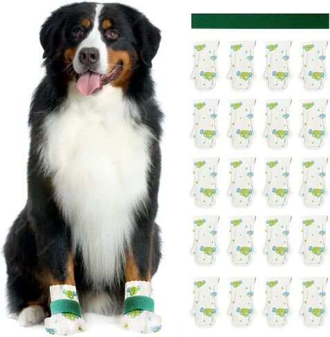 Disposable Dog Booties Waterproof, Paw Protectors, 20 Pcs, Large in Kuwait