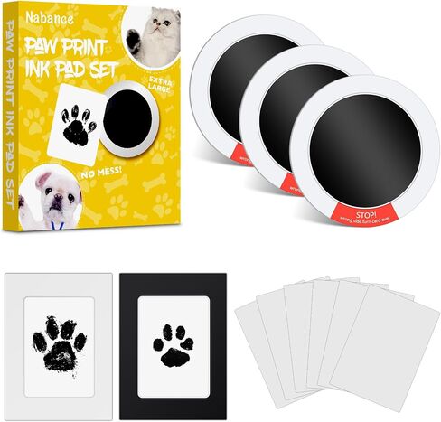 Nabance Inkless Paw Print Kit for Dogs, Cats, Pet Paw & Nose Print, 2 Pack in Kuwait