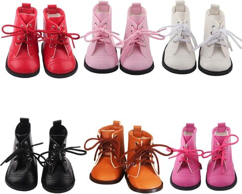 6 Pairs of 18-Inch Doll Boots, 18'' Doll Shoes American Doll Accessories 18 Inch Doll Accessories in Saudi Arabia