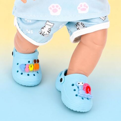4 Pairs 18 Inch Doll Clogs Shoes with 8 Removable Ornaments Doll Sandals in Kuwait