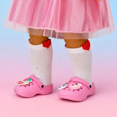 4 Pairs 18 Inch Doll Clogs Shoes with 8 Removable Ornaments Doll Sandals in Kuwait