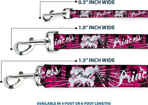 Buckle-Down Pet Leash - Punk Princess w/Piano Keys - 6 Feet Long - 1.5" Wide in Saudi Arabia