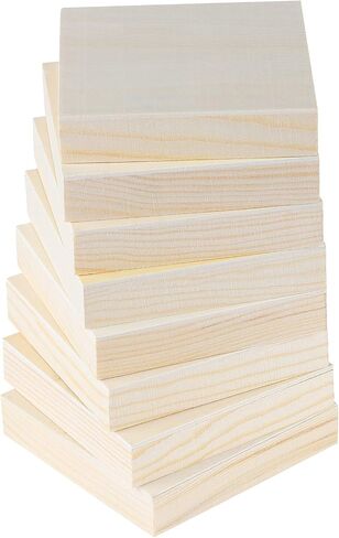 ADXCO 8 Pack Wood Panels 4 x 4 Inch Unfinished Wood Canvas Wooden Panel Boards for Painting, Pouring, Arts Use with Oils, Acrylics in Kuwait