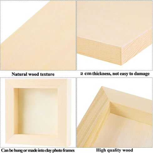 ADXCO 8 Pack Wood Panels 4 x 4 Inch Unfinished Wood Canvas Wooden Panel Boards for Painting, Pouring, Arts Use with Oils, Acrylics in Kuwait