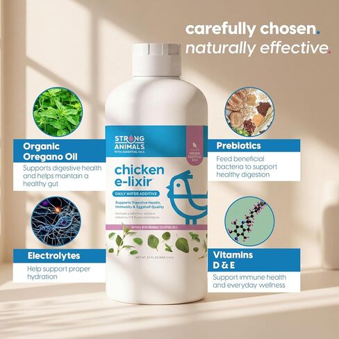 Strong Animals Chicken E-lixir Water Additive with Oregano Oil, 32 oz in Kuwait