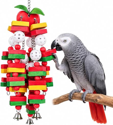 Bird Chewing Toy Large Medium Parrot Cage Bite Toys African Grey Macaws Cockatoos Eclectus Amazon (26.5inch Long) in Kuwait