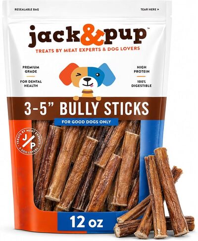 Jack&Pup Bully Bites (2 lb), Small Bully Sticks for Small Dogs, 1-3 Inch Long-Lasting Chews for Puppies, Seniors & Small Dogs in Kuwait