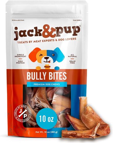 Jack&Pup Bully Bites (2 lb), Small Bully Sticks for Small Dogs, 1-3 Inch Long-Lasting Chews for Puppies, Seniors & Small Dogs in Kuwait