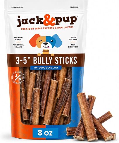 Jack&Pup Bully Bites (2 lb), Small Bully Sticks for Small Dogs, 1-3 Inch Long-Lasting Chews for Puppies, Seniors & Small Dogs in Kuwait