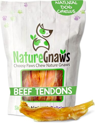 Nature Gnaws Beef Tendons for Dogs 7-11" (12 Count) - Long Lasting for Aggressive Chewers & Large Dogs - Natural Beef Jerky Dog Chew Bones - Rawhide Free in Saudi Arabia