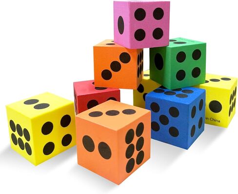 EVA Foam Dices, Colorful Dot Foam Dice for Kids, Building Toys,Educational Toys, Party Supplies, 6 Colors, 24 Pcs in Kuwait