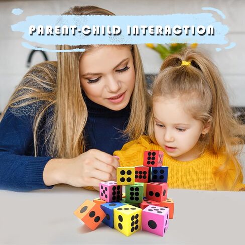 EVA Foam Dices, Colorful Dot Foam Dice for Kids, Building Toys,Educational Toys, Party Supplies, 6 Colors, 24 Pcs in Kuwait