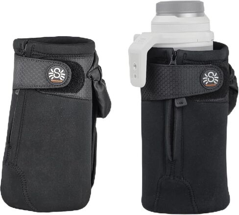 SPIDER HOLSTER - حقيبة كبيرة لعدسات الكاميرا SpiderPro لأي حزام تتميز بإمكانية الوصول بسحاب بيد واحدة، وغطاء مطر مدمج، ورباط بغطاء عدسة فيلكرو - مصممة لتناسب العدسات مقاس 70-200 مم in Kuwait