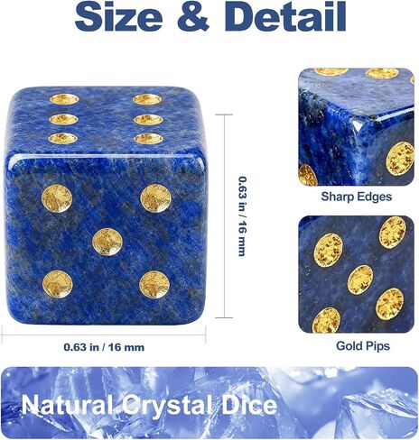 Natural Lapis Lazuli Mahjong Dice Set with MAHJ Bag in Saudi Arabia