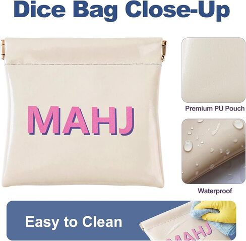 Natural Lapis Lazuli Mahjong Dice Set with MAHJ Bag in Saudi Arabia