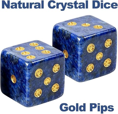 Natural Lapis Lazuli Mahjong Dice Set with MAHJ Bag in Saudi Arabia
