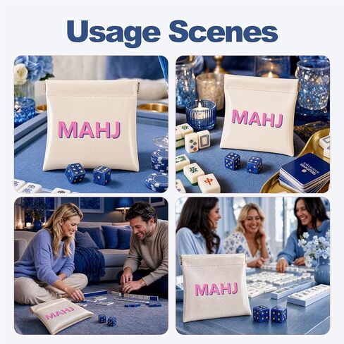 Natural Lapis Lazuli Mahjong Dice Set with MAHJ Bag in Saudi Arabia