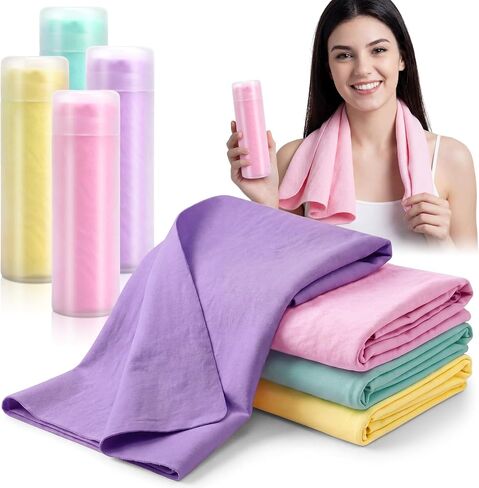4 Pcs Swim Chamois Towel Swim Towel Shammy Towel Swimming Towel Sports Towel Swimmers Towel for Diving Swimming Triathlons and Other Water Sports, 13 X17inch, 4 Colors in Saudi Arabia