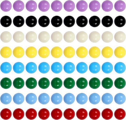 Game Replacement Balls, 80 Pieces Acrylic Colored Balls for Games-Board Games,Chinese Checkers Marbles,Aggravation Game,Marble Run Toy-14mm/8 Colors in Kuwait