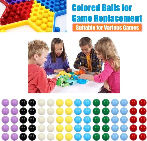 Game Replacement Balls, 80 Pieces Acrylic Colored Balls for Games-Board Games,Chinese Checkers Marbles,Aggravation Game,Marble Run Toy-14mm/8 Colors in Kuwait