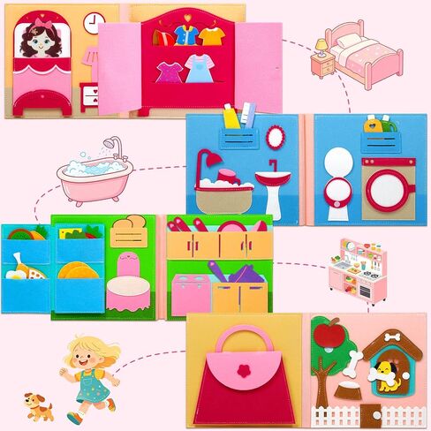 8 in 1 Montessori Busy Book Toddler 2-4 3-5 Girl Toys Boy Travel Toy in Saudi Arabia