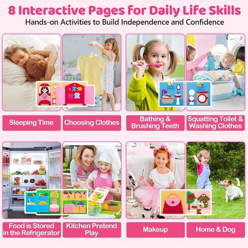 8 in 1 Montessori Busy Book Toddler 2-4 3-5 Girl Toys Boy Travel Toy in Saudi Arabia