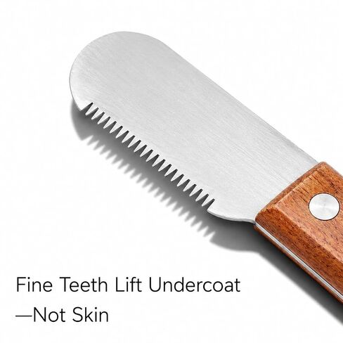 Dog Grooming Carding Tool, Fine and Coarse Wooden Handle Set in Kuwait