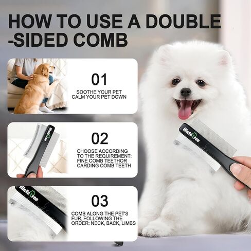 2-in-1 Dog Dematting&Deshedding Comb with Wooden Handle in Kuwait