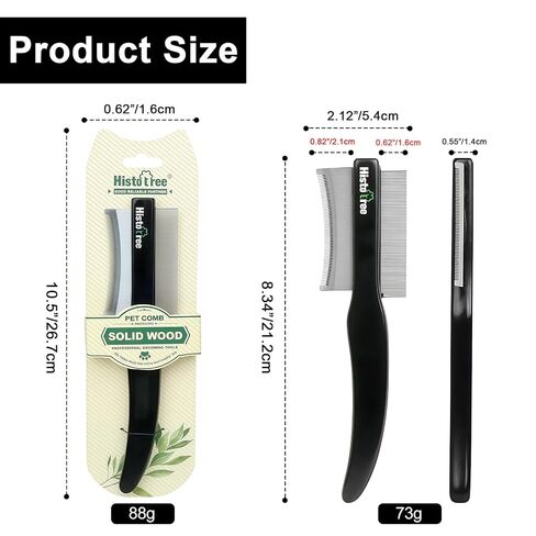 2-in-1 Dog Dematting&Deshedding Comb with Wooden Handle in Kuwait