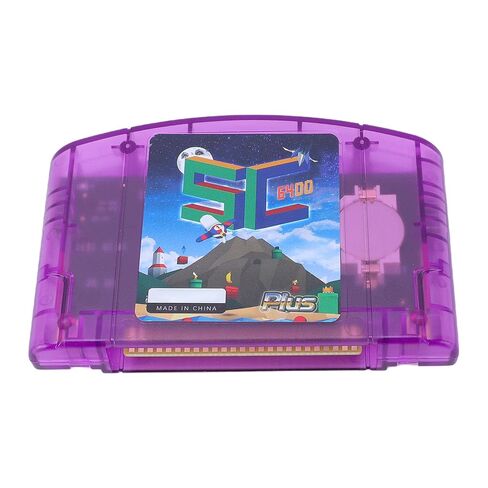 Glaeptio Flash Game Cart Support for N64 Open Source Burning Card, 64DD Hardware Simulation HD Game Reader for Player Developer Built in 32GB SD Card (Purple Transparent) in Saudi Arabia