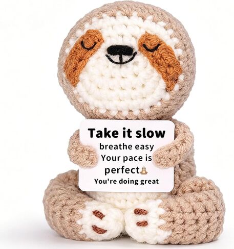 OkiyiD Meditation Gifts for Women Girls- Mini Sloth Yoga Crochet Emotional Support Relaxation Gifts for Women,Mindfulness Calm Your Mind for Stress & Anxiety Relief Wellness Gift for Women Friends in Saudi Arabia
