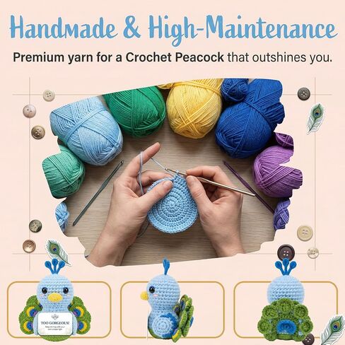 Crochet Peacock Gift for Women, for Friend Sister Daughter in Saudi Arabia