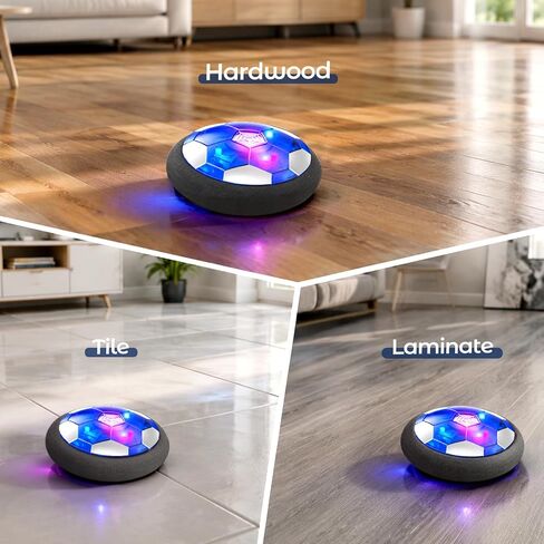 Rechargeable Hover Soccer Ball for Kids Indoor Games, Light-Up Soccer Toy with Soft Foam Bumper, Air-Powered Floating Ball Game, Birthday Gift for Boys and Girls Ages 4-12 in Kuwait