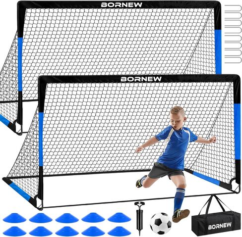 Kids Soccer Goal for Backyard Set - 2 Set of 7X5 / 6X4 ft Soccer Nets in Kuwait