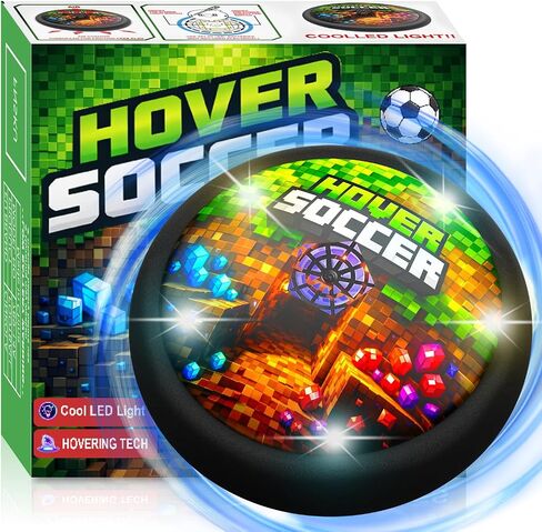 Pixel Mine Adventure Craft Toys Design Hover Soccer Ball Indoor Football Game,Birthday Gifts for Kids,Age 3 4 5 6 7 8-12 Year Old Boys,LED Light Air Soccer Toy for Fans of Boys in Kuwait