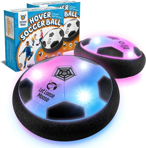 LLMoose Hover Soccer Ball - Set of 2 LED Soccer Ball Toys w/ Foam Bumpers - Light Up Indoor Soccer Ball for Rainy Days or Outdoor Play - Soccer Stuff for Boys and Girls - Gifts for Toddlers and Kids in Kuwait