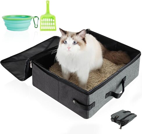HiCaptain Portable Travel Litter Box for Cats, with Scoop Collapsible Bowl in Kuwait