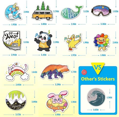 300 PCS Stickers Pack (50-850Pcs/Pack), Colorful VSCO Waterproof Stickers, Cute Aesthetic Stickers. Laptop, Water Bottle, Phone, Skateboard Stickers for Teens Girls Kids, Vinyl Sticker. in Kuwait