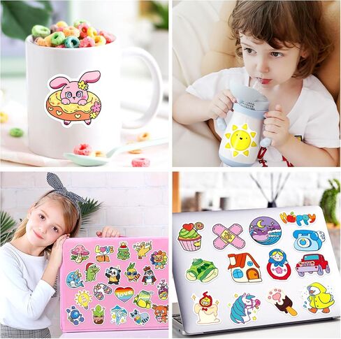 300 PCS Stickers Pack (50-850Pcs/Pack), Colorful VSCO Waterproof Stickers, Cute Aesthetic Stickers. Laptop, Water Bottle, Phone, Skateboard Stickers for Teens Girls Kids, Vinyl Sticker. in Kuwait