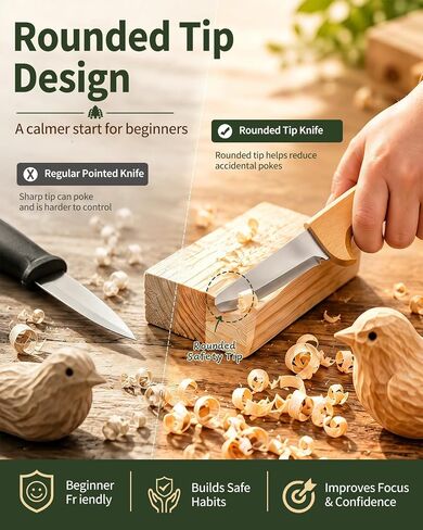 Whittling Knife for Kids, Safe Beginner Rounded Tip Wood Carving Knife in Saudi Arabia