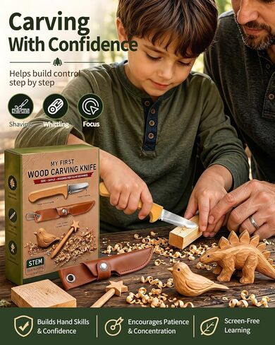 Whittling Knife for Kids, Safe Beginner Rounded Tip Wood Carving Knife in Saudi Arabia