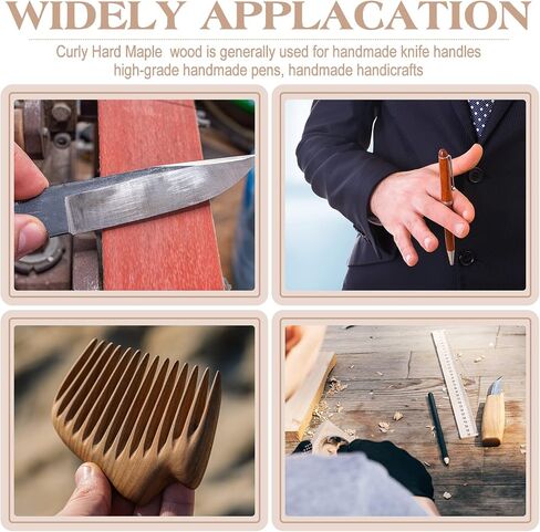 Chunful 4 Pcs Curly Maple Knife Handle Material in Kuwait
