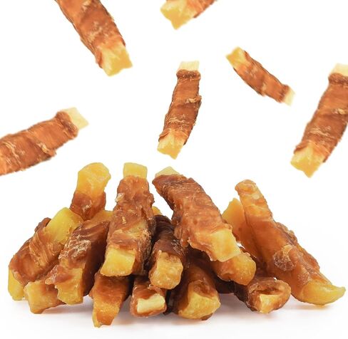 MON2SUN Dog Treats Rawhide Free Chicken Wrapped Sweet Potato Snacks, Gluten & Grain Free, Treats for Puppy and Small Dogs, (Chicken, 1.56 Pound-Pack of 1) in Kuwait