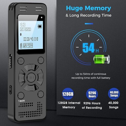 64GB Digital Voice Recorder for Lectures Meetings - EVIDA 4648 Hours Voice Activated Recording Device Audio Recorder with Playback,Password in Saudi Arabia